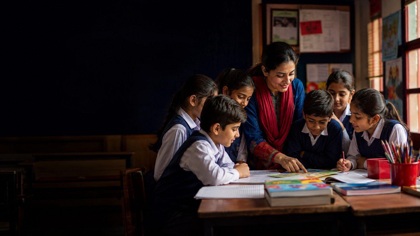 Students learning at The Mentor School